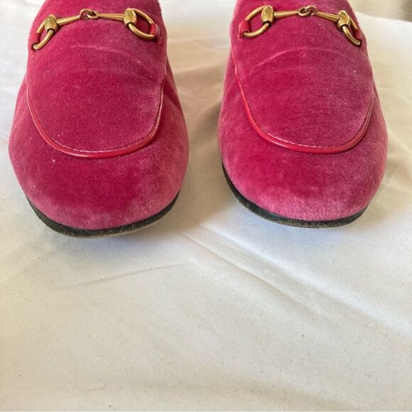 GUCCI 💕Pink 💕 Princeton Loafers Brixton Velvet Bit Loafers Sz. 38.5 - Picture 5 of 11